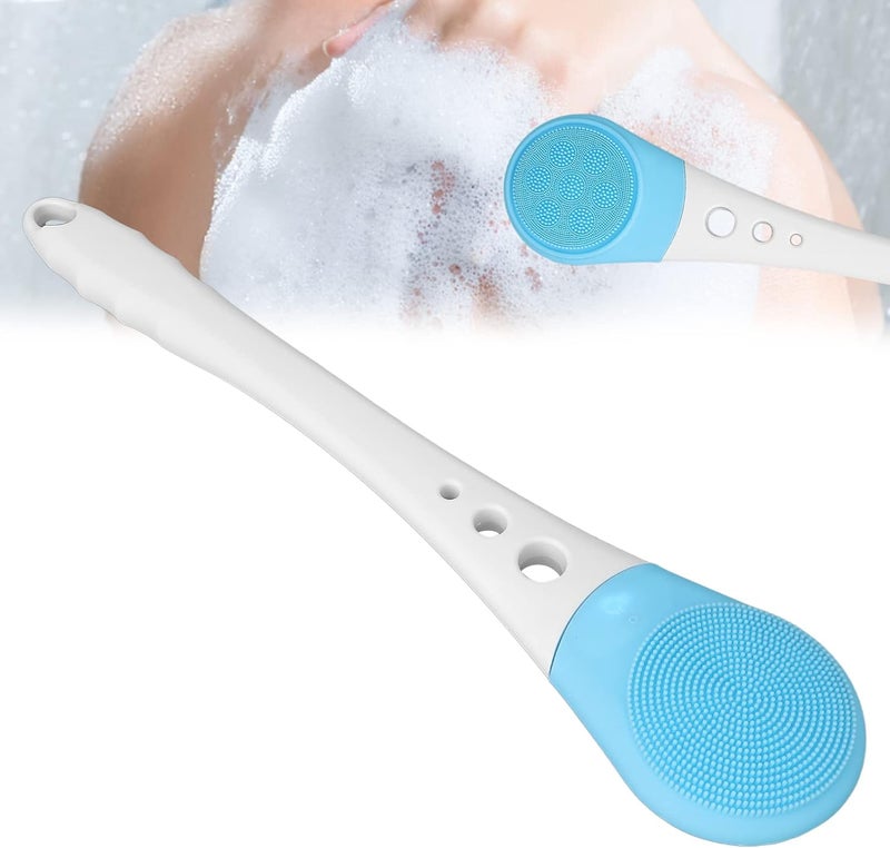 klarako Electric Body Wash Brush,Bath Brush Multifunctional Waterproof Shower Brush with Long Handle for Body Cleansing Exfoliation,Body Scrubber Shower Back Brush Back Cleaning Scrubber(blue) - Image 1