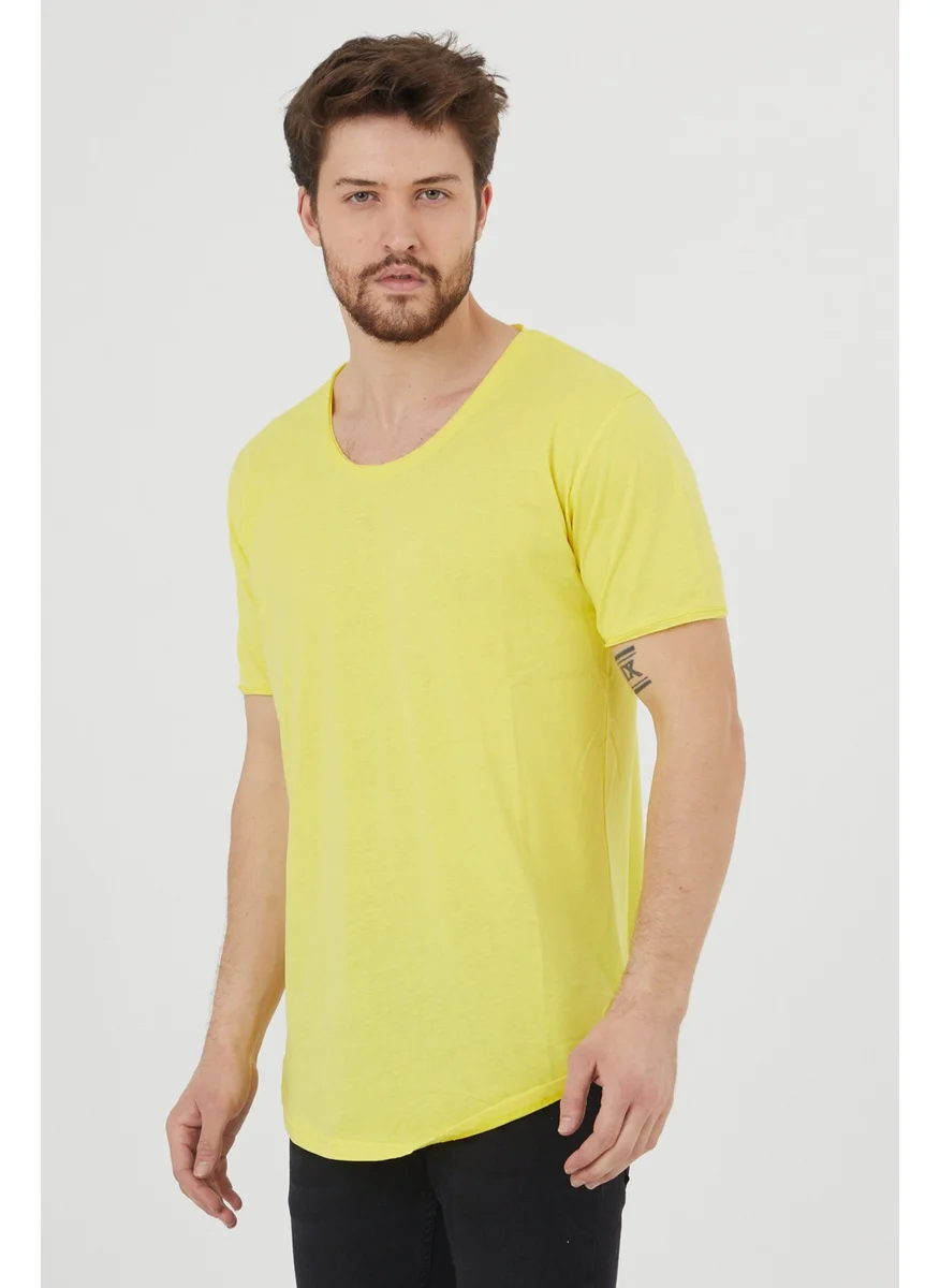 Cool Tarz Cool Style Men's Yellow Dirty Collar Loose T-SHIRT-TCPS001R25