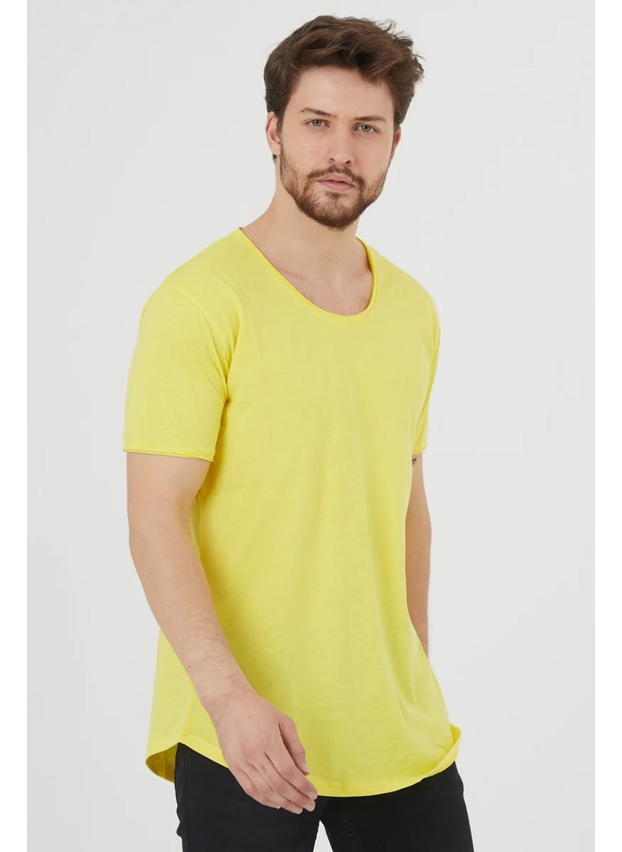 Cool Tarz Cool Style Men's Yellow Dirty Collar Loose T-SHIRT-TCPS001R25