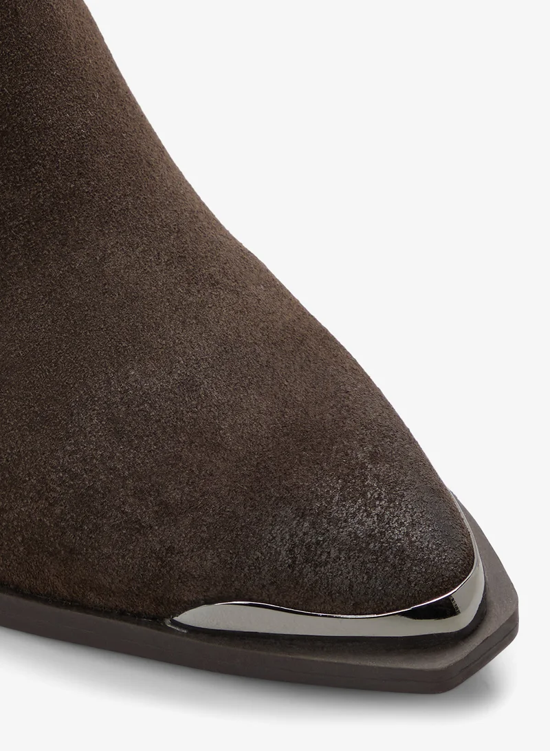 Aldo DARK BROWN Valley Heeled Ankle Boots for Women | Best Price UAE