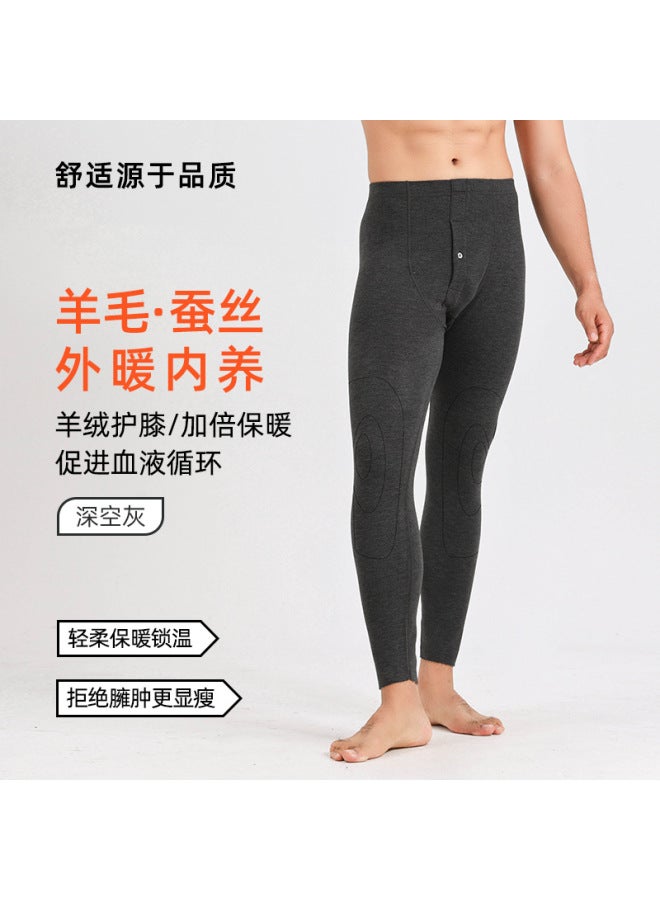 Cashmere Silk Thermal Pants For Autumn And Winter, Uni, With Knee Pads, Windproof, Mid-waist Thermal Pants For Women, Class A Fleece-lined Heating Leggings