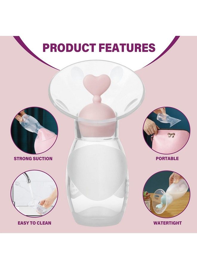 Amplim مجموعة 2 من جامع حليب الثدي السيليكوني Gen2؛ مضخات حليب يدوية للسفر من الدرجة الغذائية مع 2 سدادات للرضاعة؛ مؤهلة لـ FSA و HSA خالية من BPA و PVC و الرصاص و الفثالات؛ 4 أونصات/100 مل باللون الوردي/الأرجواني - Image 5