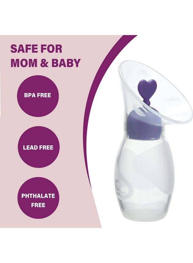 Amplim مجموعة 2 من جامع حليب الثدي السيليكوني Gen2؛ مضخات حليب يدوية للسفر من الدرجة الغذائية مع 2 سدادات للرضاعة؛ مؤهلة لـ FSA و HSA خالية من BPA و PVC و الرصاص و الفثالات؛ 4 أونصات/100 مل باللون الوردي/الأرجواني - Image 4
