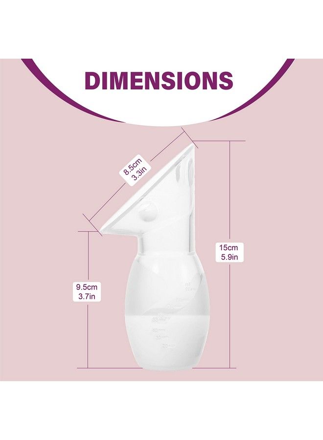 Amplim مجموعة 2 من جامع حليب الثدي السيليكوني Gen2؛ مضخات حليب يدوية للسفر من الدرجة الغذائية مع 2 سدادات للرضاعة؛ مؤهلة لـ FSA و HSA خالية من BPA و PVC و الرصاص و الفثالات؛ 4 أونصات/100 مل باللون الوردي/الأرجواني - Image 3