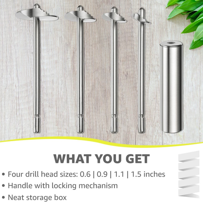 Lurch Germany Twister Stainless Steel Vegetable Drill | Fruit Corer And Veggie Spiralizer Ergonomic Handle With 4 Sizes for Coring and Hollowing out Zucchini, Potatoes, Carrot, Apple - Image 3