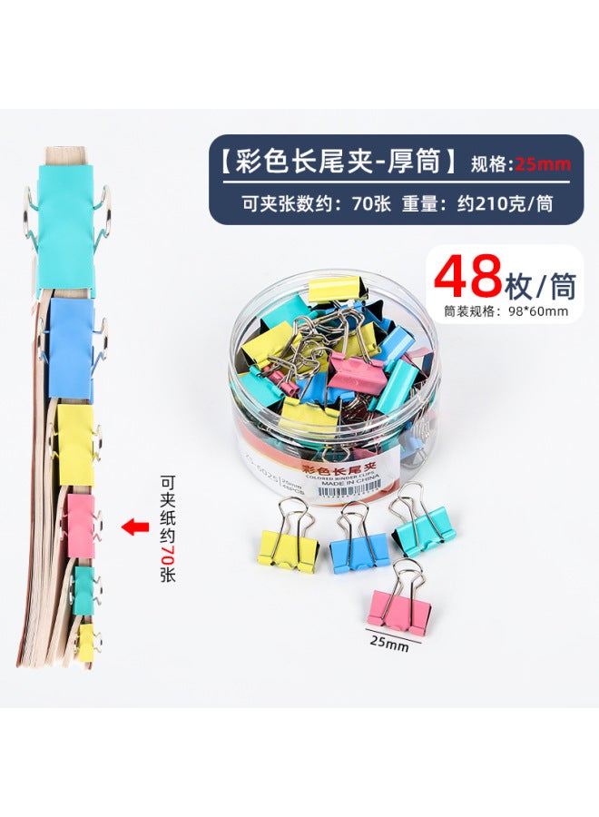FEIYI Office Color Long Tail Clip Data Clip Black Dovetail Clip Large And Small Metal Bill Clip Stationery - Image 1