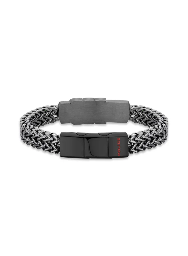 Police Valorious Gunmetal Stainless Steel Chain Bracelet for Men