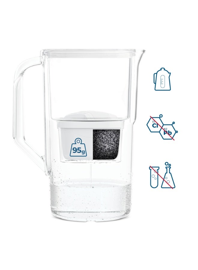 إبريق فلترة مياه ويسبر D1 سوليد AquaMax سعة 3.3 لتر – أبيض - Image 2