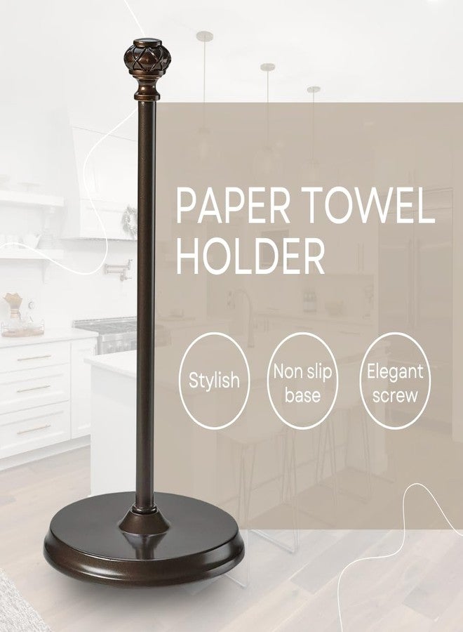 HOLDN’ STORAGE Paper Towel Holder - Decorative Freestanding Kitchen Countertop Stand Dispenser - Non-Slip Base, Sturdy, Durable and Heavy Duty, Fits Regular & Jumbo Paper Towel Rolls, Oil Rubbed Bronze Finish - Image 2