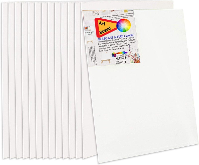 Snoogg Art Snoogg Art Pack of 12 Painting Canvas Panel Board Size 4X4 Inch Gesso double Primed Studio Artist Student Quality Acid Free  - Image 1