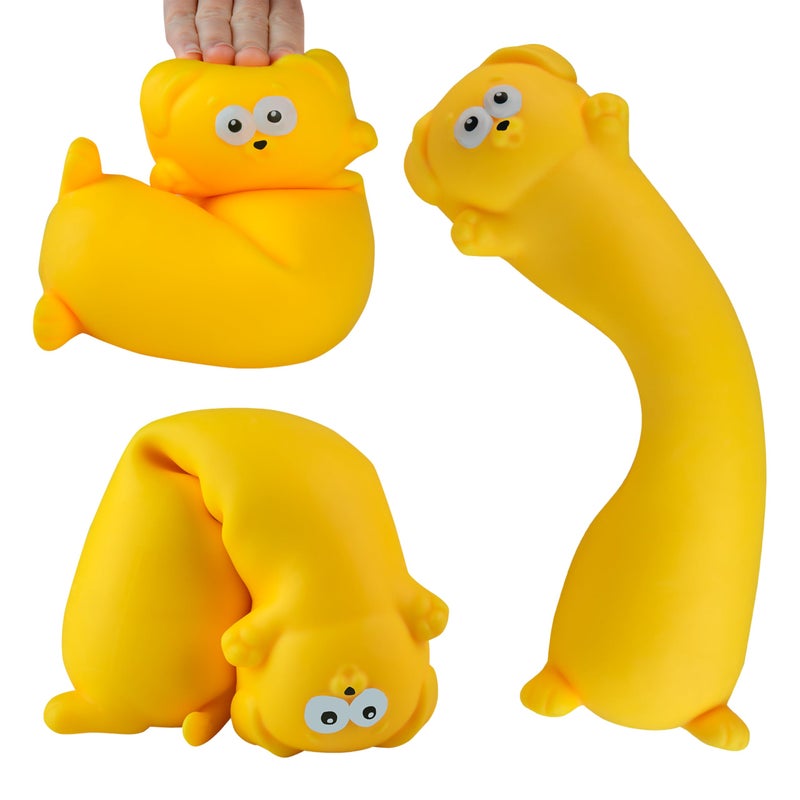 The Orb Factory ORB Easy Sqweezy Pets Giant Stretchy Dog Stretches Up to 5 Feet Long Huge Jumbo Sized Yellow Squishy Toy Puppy Stretch and Squeeze for Stress Relief Fun Sensory Fidget Toy for Kids and Adults - Image 3