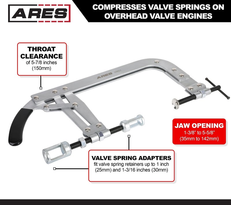 ARES 15017 - Valve Spring Compressor - Compresses Valve Springs on Overhead Valve Engines - Direct Action Compressor Lever Gives Better Visibility During Compression - Image 2