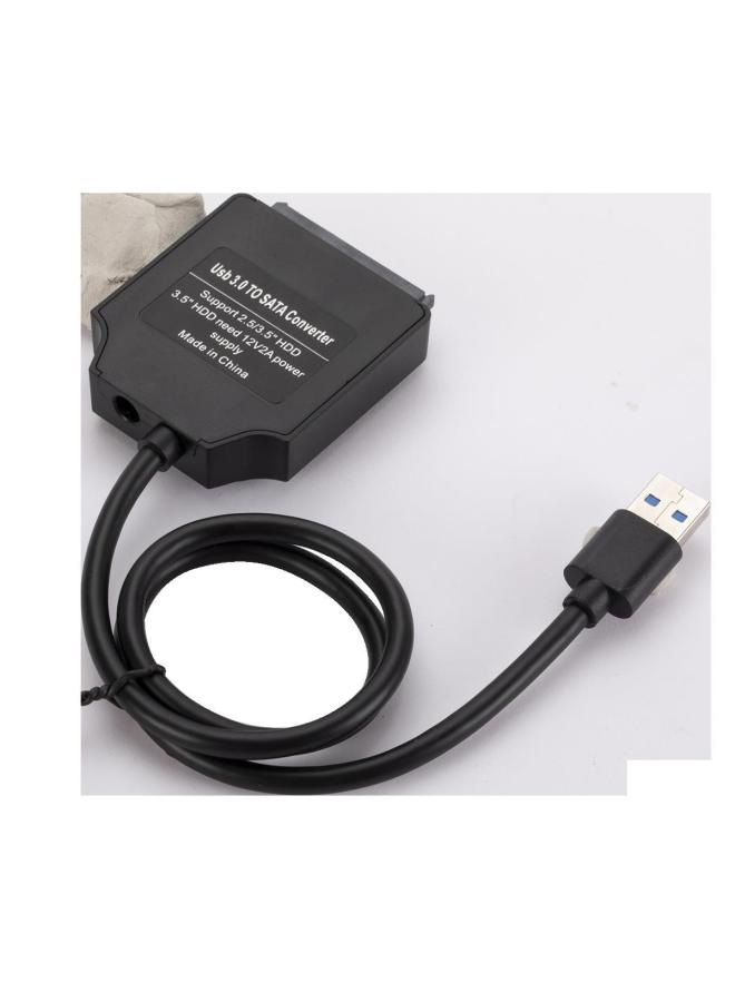 USB3.0 To SATA Easy Drive Cable Suitable For 2.5-inch Solid State Disk Connector 12V Power Supply-Color:Black - Image 4