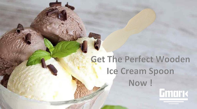 Gmark 3 inch Ice Cream Spoon Tasting Spoon Wooden Individual Wrapped 100/Bag GM1037 - Image 5