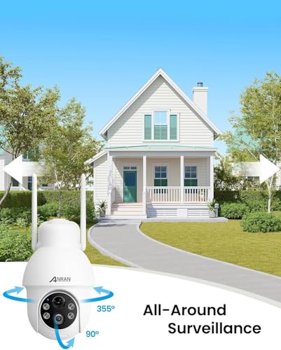ANRAN 2K Solar Security Camera Outdoor Wireless WiFi Camera BatteryPowered with 360 PTZ for Home Security 3MP Color Night Vision PIR Motion Detection TwoWay Audio Compatible with Alexa - Image 3
