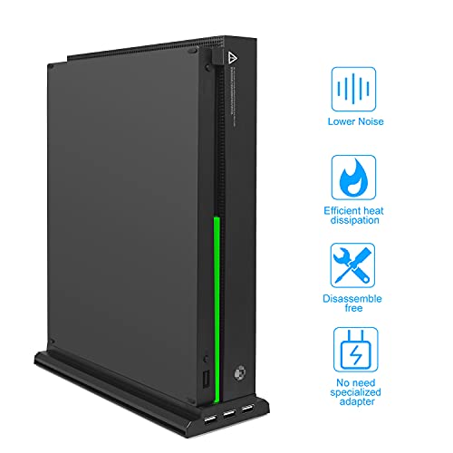 FASTSNAIL Vertical Cooling Stand Compatible with Xbox One X, Cooling Fan Stand Compatible with Xbox One X with 3 USB Ports and a Light Bar (Only Compatible with Xbox one X) - Image 4