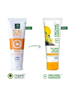 Organic Harvest Sunscreen SPF 60 For All Skin Type | For Women & Men with Blue Light Technology, Protects From Harmful UVA & UVB Rays | Quick Absorb, Hydrates Skin | 100% American Certified Organic, S  - Image 2