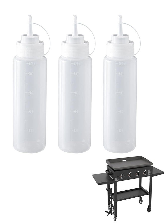 Fevbcnrj Squirt Bottles Compatible with Blackstone Grill - 16 OZ Empty Squeeze Bottles with Cap, Non-Leakage, Squeeze Bottle for Water, Oil, Sauces, BBQ Griddle Accessories for Cooking and Basting, 3 Pack - Image 1