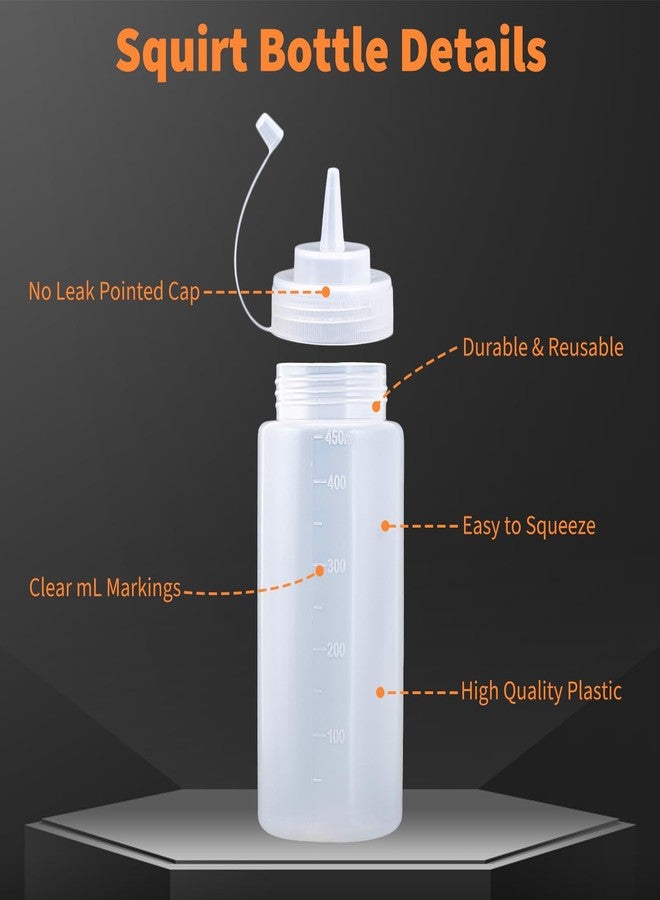 Fevbcnrj Squirt Bottles Compatible with Blackstone Grill - 16 OZ Empty Squeeze Bottles with Cap, Non-Leakage, Squeeze Bottle for Water, Oil, Sauces, BBQ Griddle Accessories for Cooking and Basting, 3 Pack - Image 3