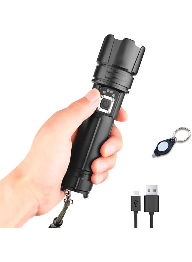 Vixel XHP70.2 Super Bright Rechargeable Tactical Flashlight for Outdoor camping Hiking Exploration and Emergency (5000 mA Battery included) - Image 1