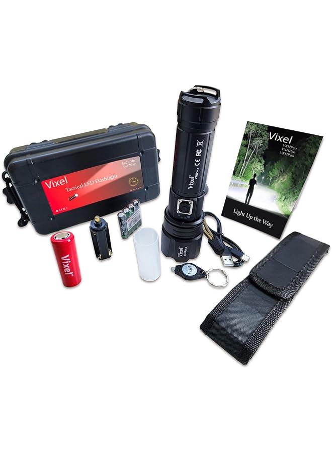 Vixel XHP70.2 Super Bright Rechargeable Tactical Flashlight for Outdoor camping Hiking Exploration and Emergency (5000 mA Battery included) - Image 2