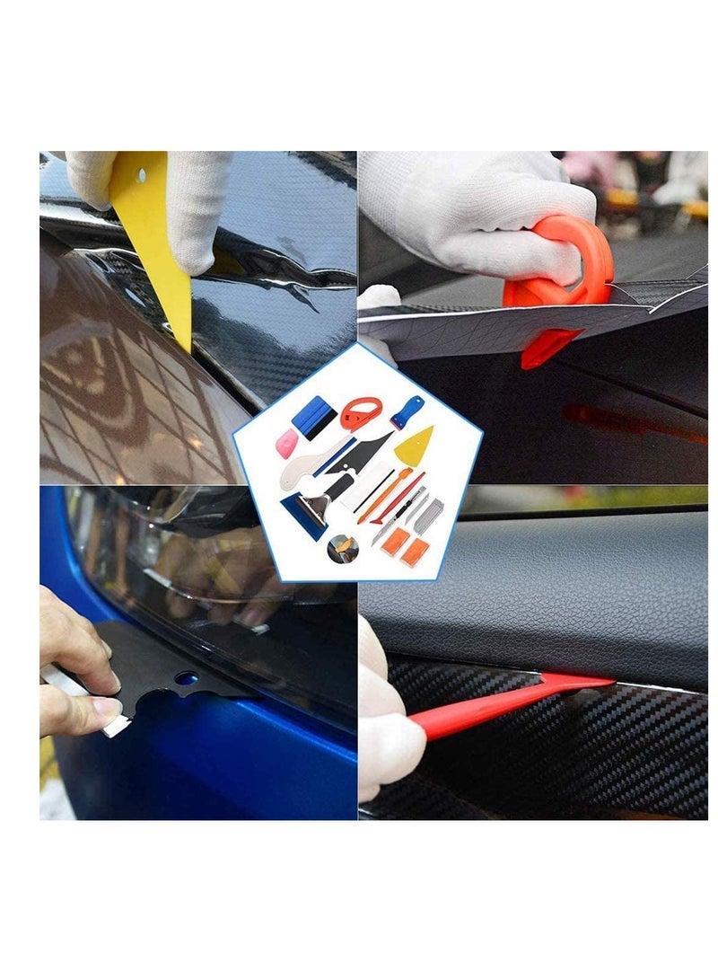 SYOSI 13Pcs Window Tint Film Installation Tool Kit Vinyl Wrapping Tools Car Window Squeegee Set Kit for Vehicle Windows + 2 Pcs Suede Felt Sticker Car Tool Kit Squeegee Film - Image 3