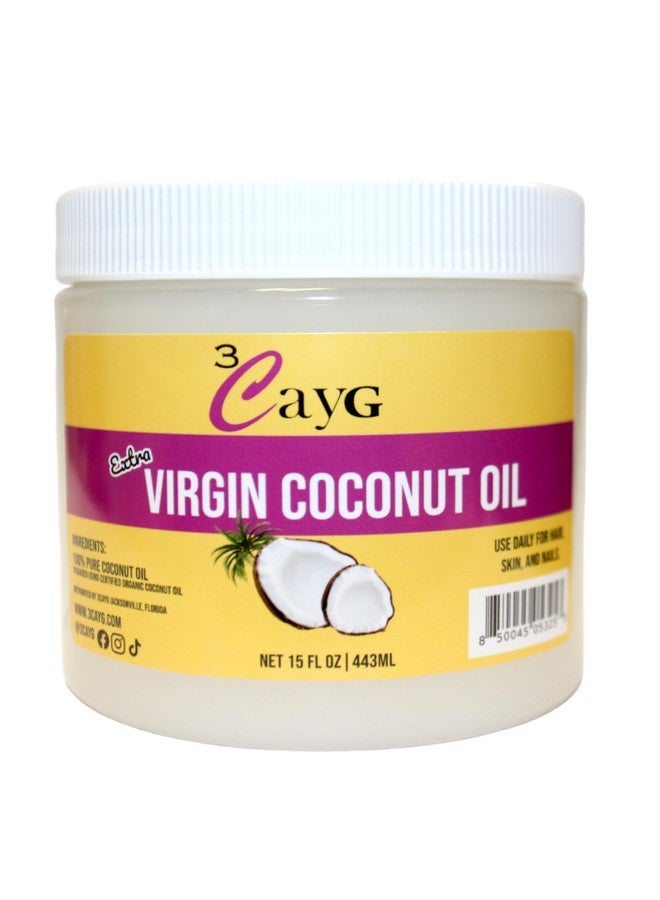 3CayG 15Oz Extra Virgin Coconut Oil For Softer Skin Hair Growth And Nailcare - Image 1