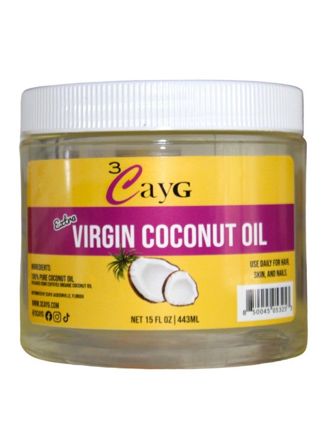 3CayG 15Oz Extra Virgin Coconut Oil For Softer Skin Hair Growth And Nailcare - Image 4