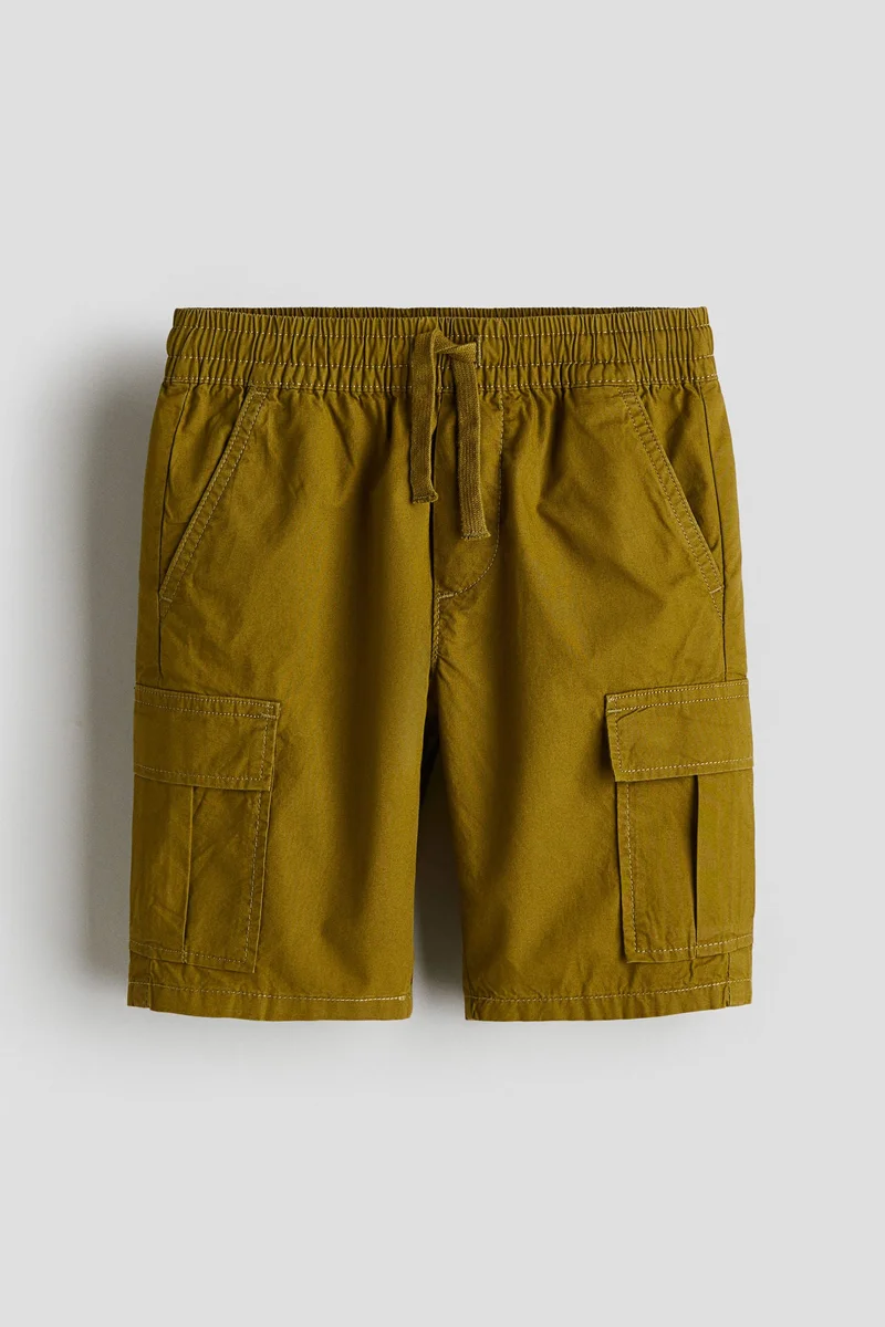 اتش اند ام Cotton poplin cargo shorts