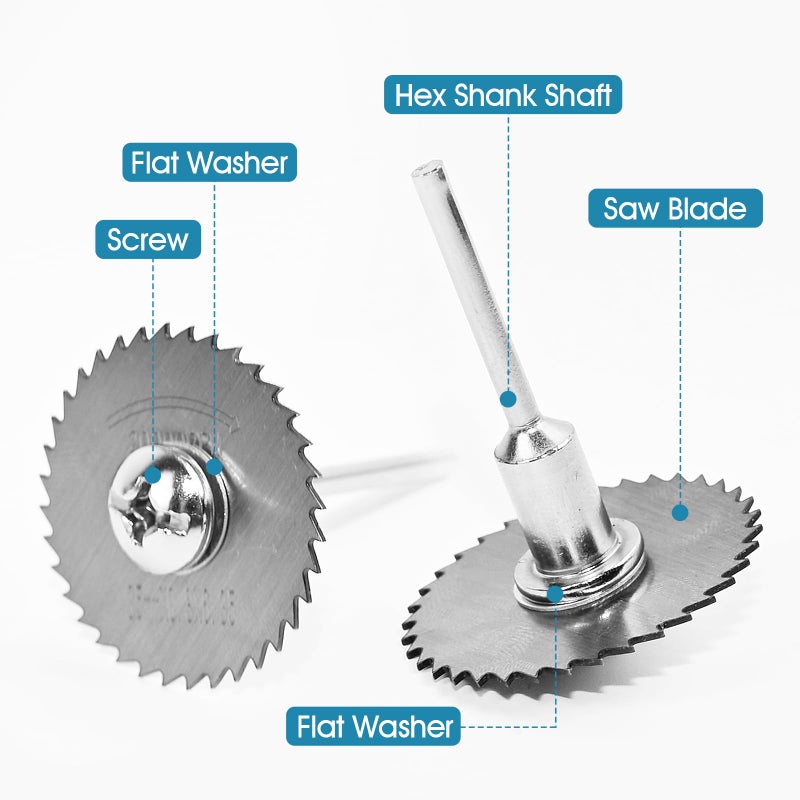 AUUTI 9pcs Drill Cutting Wheel and Saw Bit Set - 1/4 Inch Hex Shank Rotary Tool Attachment for Metal, Wood, Plastic - Image 3