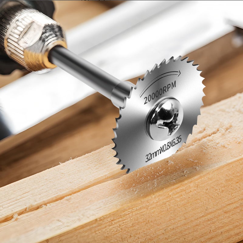 AUUTI 9pcs Drill Cutting Wheel and Saw Bit Set - 1/4 Inch Hex Shank Rotary Tool Attachment for Metal, Wood, Plastic - Image 5