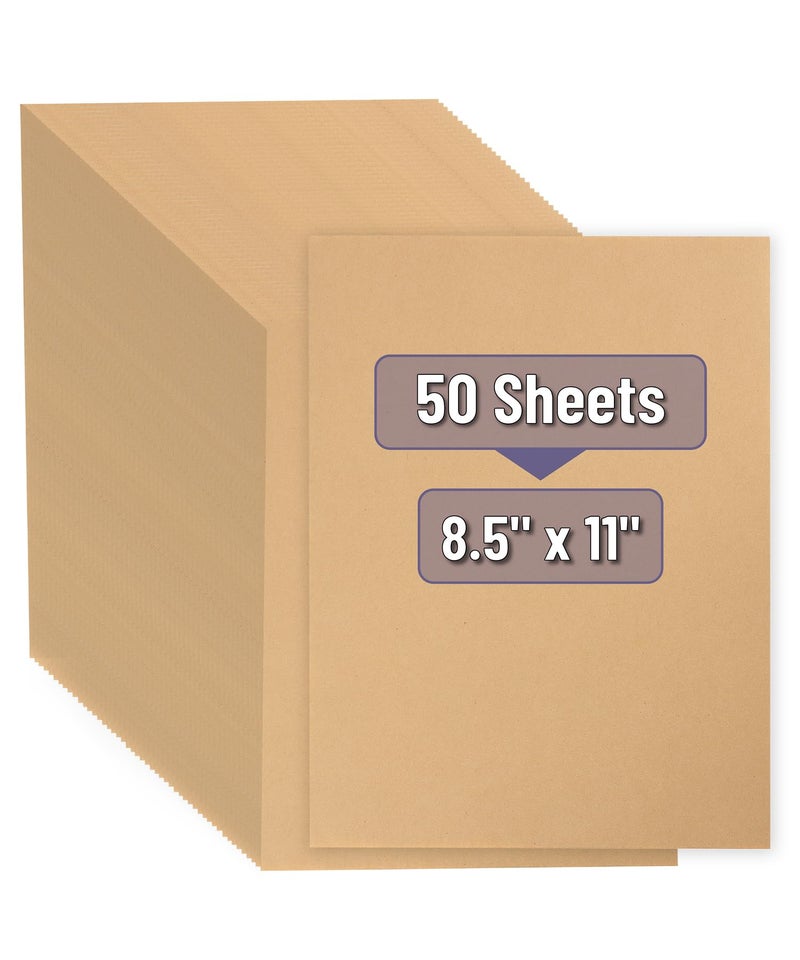Mr. Pen - 8.5" x 11" Kraft Paper Sheets - Pack of 50 Brown Printer Paper - Image 1
