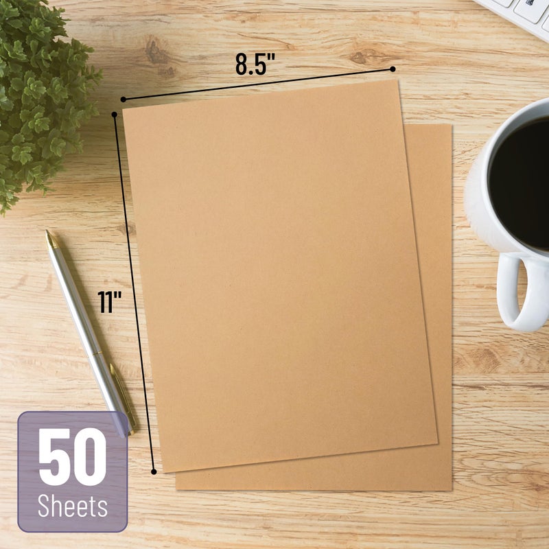 Mr. Pen - 8.5" x 11" Kraft Paper Sheets - Pack of 50 Brown Printer Paper - Image 2