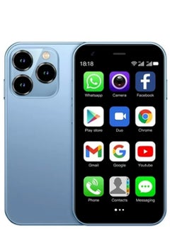 Soyes 15 PRO MAX Mini Android Smartphone Slim Body Dual Sim Google Play Store Wifi GPS 2.5inch ( BLUE )