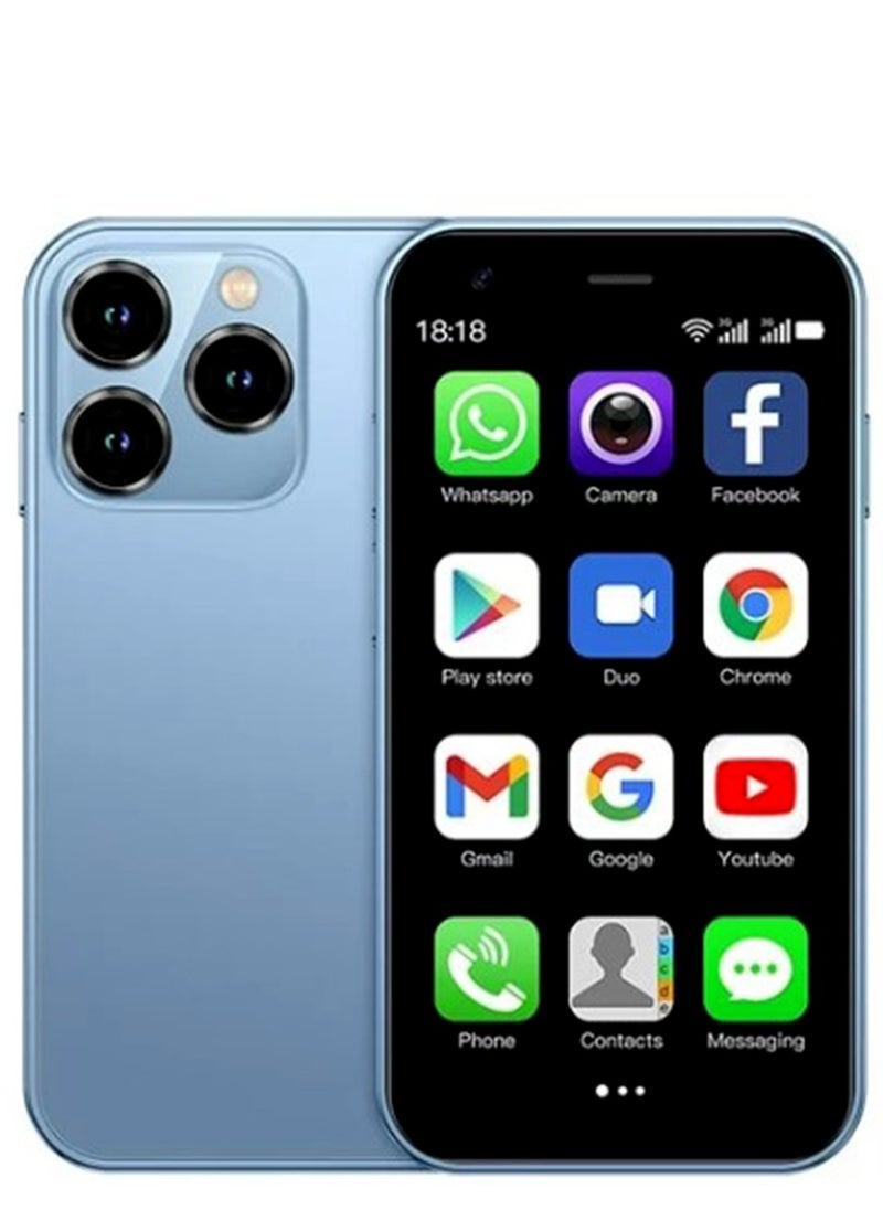 SOYES - Soyes 15 PRO MAX Mini Android Smartphone Slim Body Dual Sim Google Play Store Wifi GPS 2.5inch ( BLUE ) - Image 1