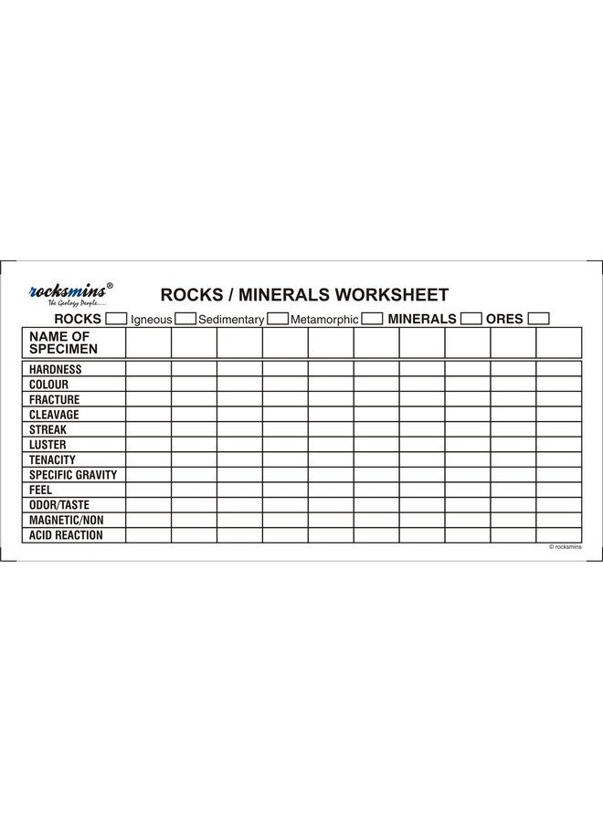 Rocksmins Rocks Science Activity Kit RO20ACWB in Wooden Box with Testing Tools Worksheet Rocks Minerals Puzzle 7 Sheets Set of 20 Handpicked Natural Rocks Specimens in Storage Tray for geology - Image 4