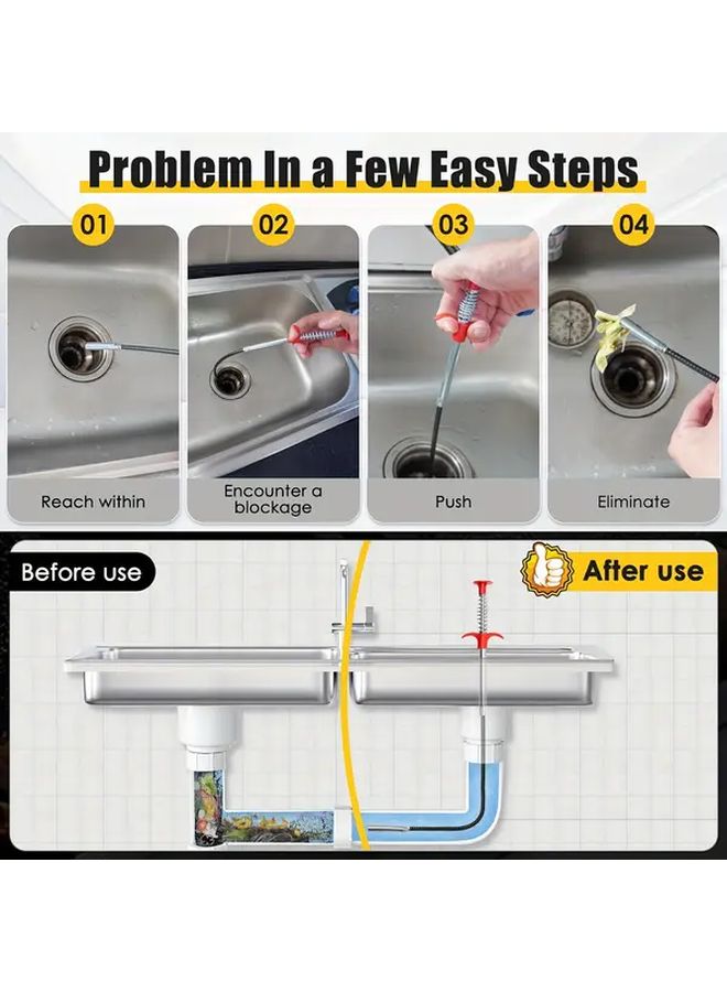 78 74inch Manual Drain Cleaner Tool with 4 Gripping Claws Rotating Mechanism for Kitchen Bathroom Shower Bathtub Toilet Clogs - Image 4