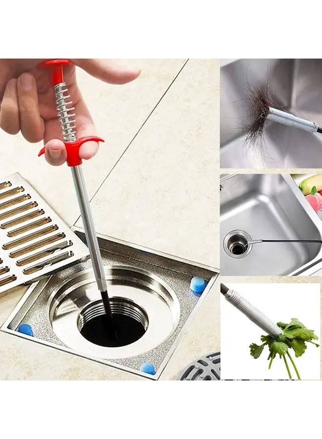 78 74inch Manual Drain Cleaner Tool with 4 Gripping Claws Rotating Mechanism for Kitchen Bathroom Shower Bathtub Toilet Clogs - Image 1