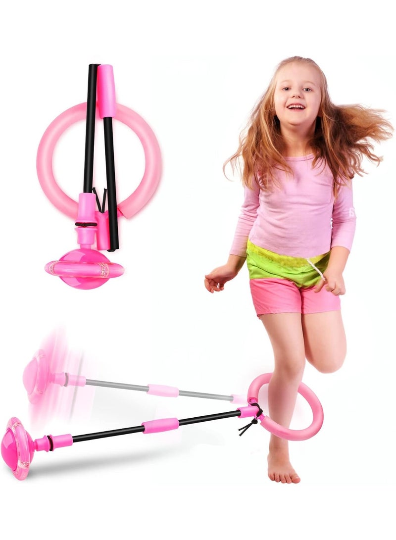 HALAMODO Foldable Bouncy Ball With Flashing Lights , Jump Ring Hoop Ankle Toss Ball , Portable Foldable Colorful Flash Wheel Swing Ball, Skip Ball, Fitness Toy For Kids Girls Adults , Portable Collapsible Design Outdoor Indoor Sports Equipment - Image 1