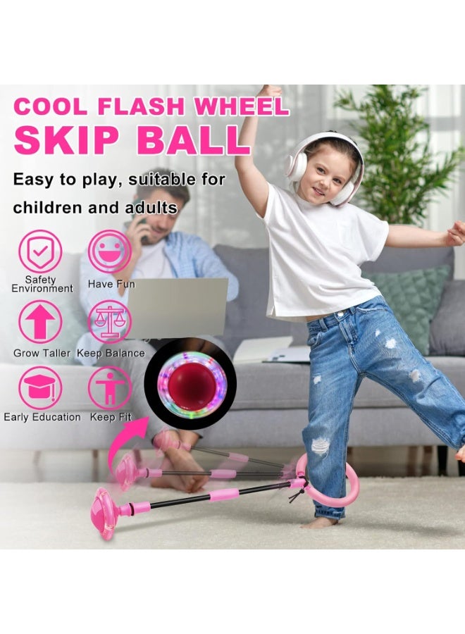 HALAMODO Foldable Bouncy Ball With Flashing Lights , Jump Ring Hoop Ankle Toss Ball , Portable Foldable Colorful Flash Wheel Swing Ball, Skip Ball, Fitness Toy For Kids Girls Adults , Portable Collapsible Design Outdoor Indoor Sports Equipment - Image 5