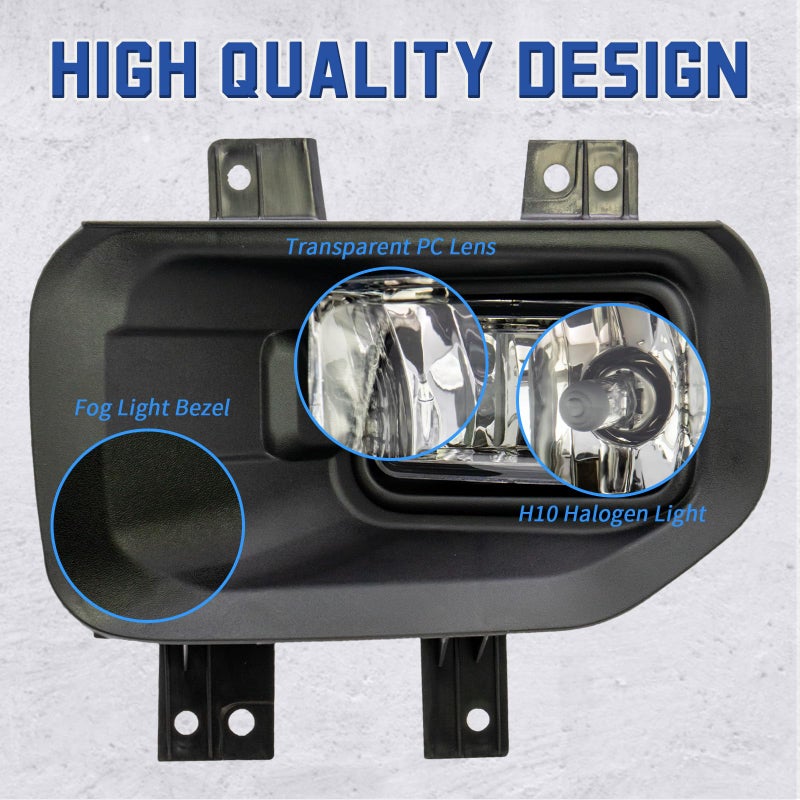 VPIMOZO Fog lights Compatible with 2015-2017 2015 2016 2017 Ford F150 Front Bumper Lamp Assembly with Bulbs Clear Lens Driver&Passenger Side OEM Number FL3Z15201B FL3Z15200B - Image 2