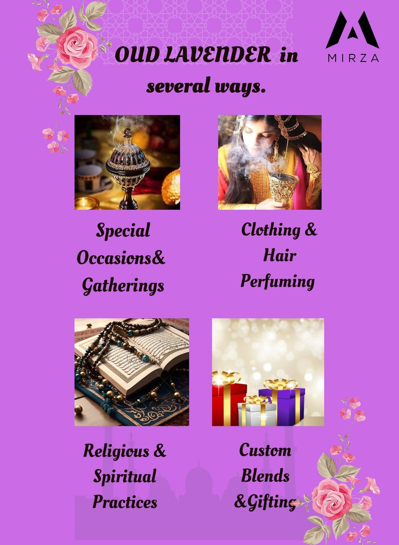 Misnad Oud Lavender Bakhoor Arabic Dukhoon Incense Premium Oud Chips 40gm - Image 2