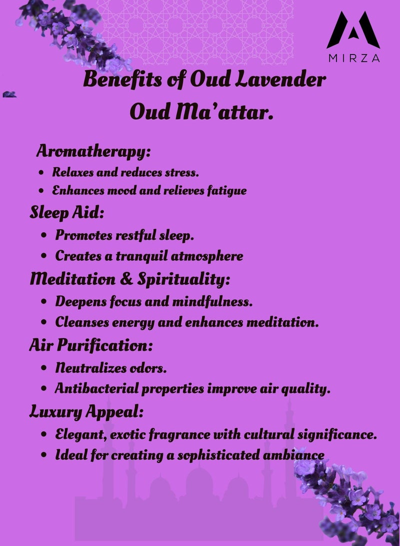 Misnad Oud Lavender Bakhoor Arabic Dukhoon Incense Premium Oud Chips 40gm - Image 3