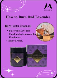 Misnad Oud Lavender Bakhoor Arabic Dukhoon Incense Premium Oud Chips 40gm  - Image 5