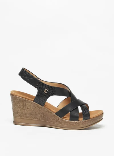 لو كونفورت Women Textured Sandals With Wedge Heels