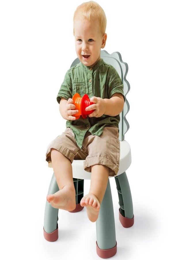 Sunkaioo Toddler Chair,Plastic Kids Dino Chair,Sturdy Durable and Lightweight Toddler's Activity Chairs,Anti-Slip Ergonomic Design Kids Step Stool,Indoor or Outdoor Use for Boys Girls Aged 1+ (Green) - Image 2