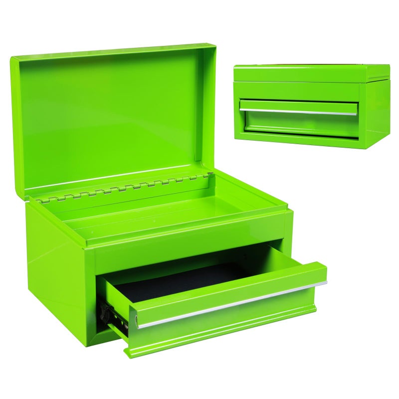 Torin APBT701GB 10" Mini Portable Steel Tool Box with drawer,Small Metal Tool Chest for Garage,Home or Workbench,Green - Image 1