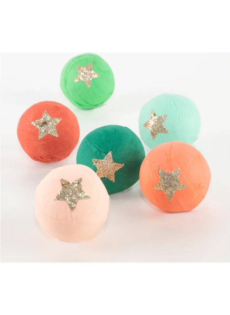 Meri Meri - Christmas Multi Surprise Balls - New Year Surprise Balls - 6 pieces  - Image 1