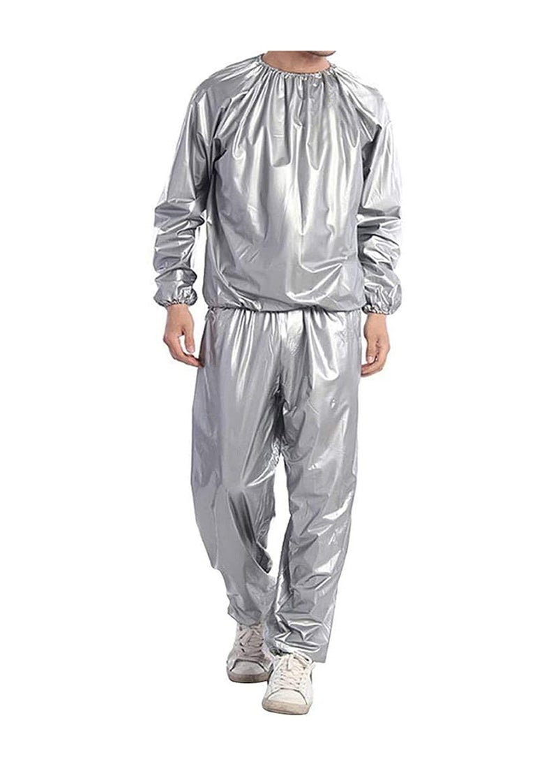 Generic Sauna Suit, Professional Sauna Suit Top and Bottoms Non Rip Weight Loss Sweat Suit Boxing Training Gym Sauna Suit Men Weight Loss Jacket Pant Gym - Image 1