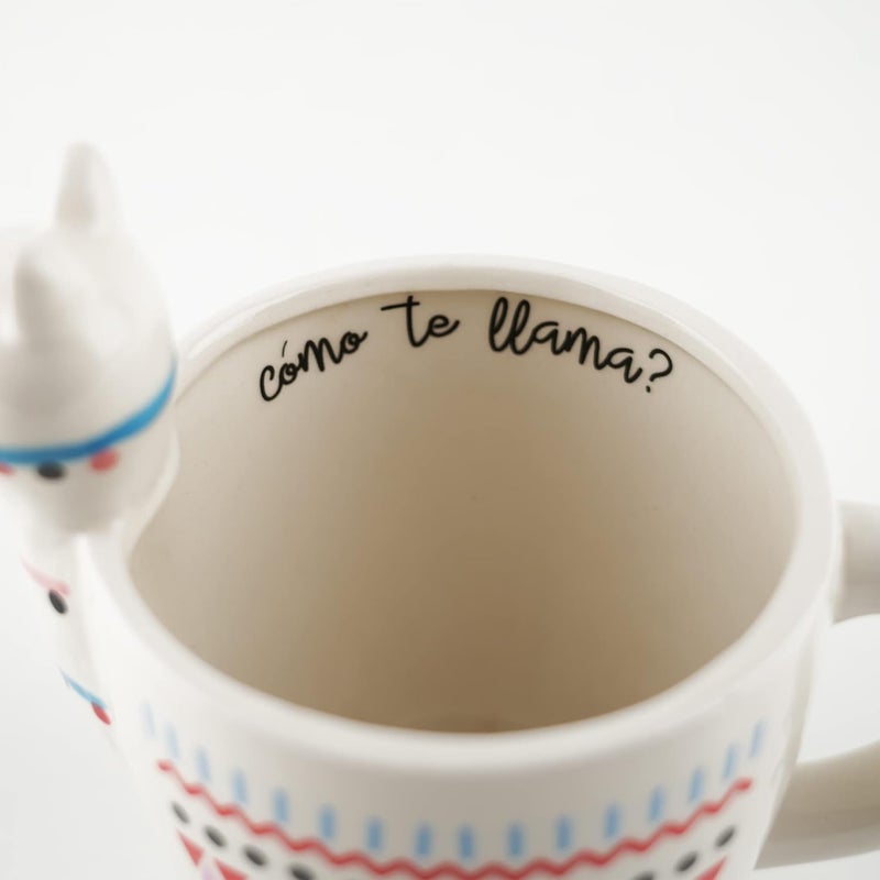 VOTUM Animal-Shaped Llama Coffee Mug, Ceramic, White, 18 fl. oz. Capacity - Handmade, Adorable Tea Cup with Llama Head, Hooves, Printed Como Te Llama Writing - Premium Coffee Gifts for Women, Men - Image 5